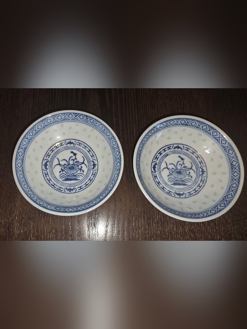 Tienshan Rice Flower 4” Sauce Dip - Lot Of 2